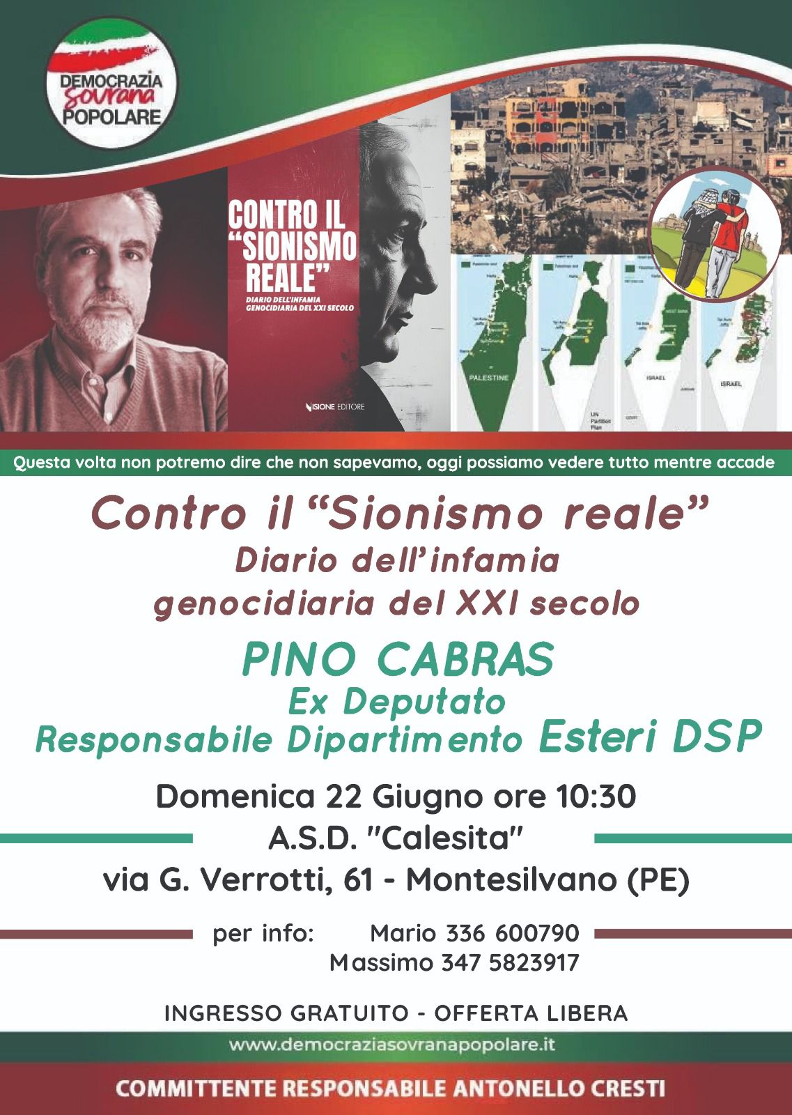 PINO CABRAS - CONTRO IL SIONISMO REALE